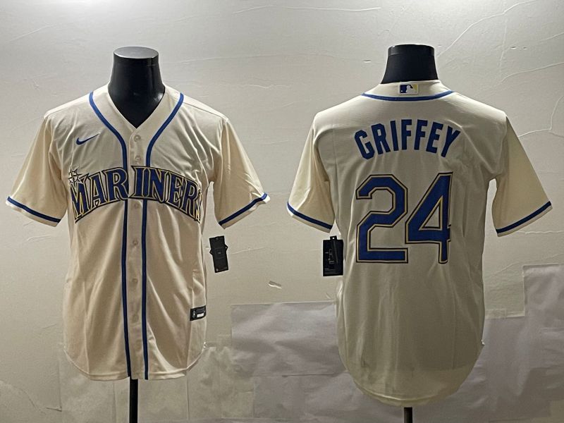 Men Seattle Mariners #24 Griffey Cream Game 2025 Nike MLB Jersey style 1->seattle mariners->MLB Jersey
